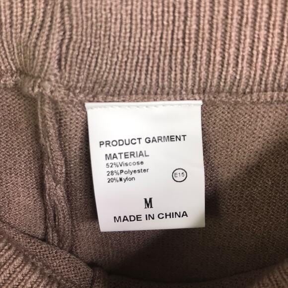 2 Piece Set Womens M Brown Striped‎ Knit Pullover Sweater Wide Leg Pants - Picture 2 of 10